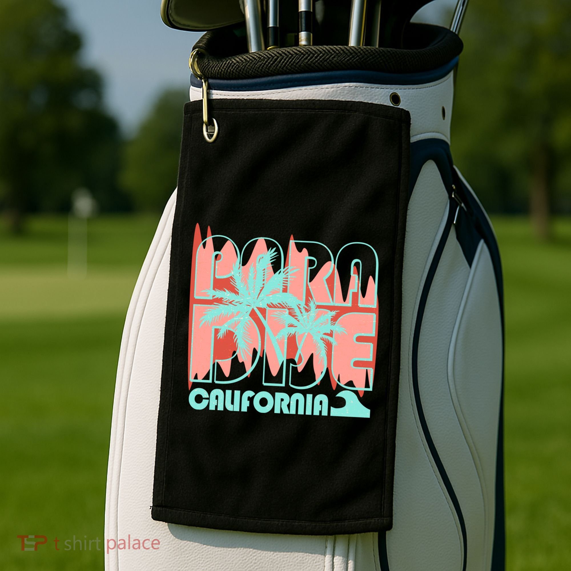 Paradise California Tropical Vacation Time Golf Towel