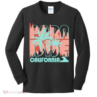 Paradise California Tropical Vacation Time Kids Long Sleeve Shirt