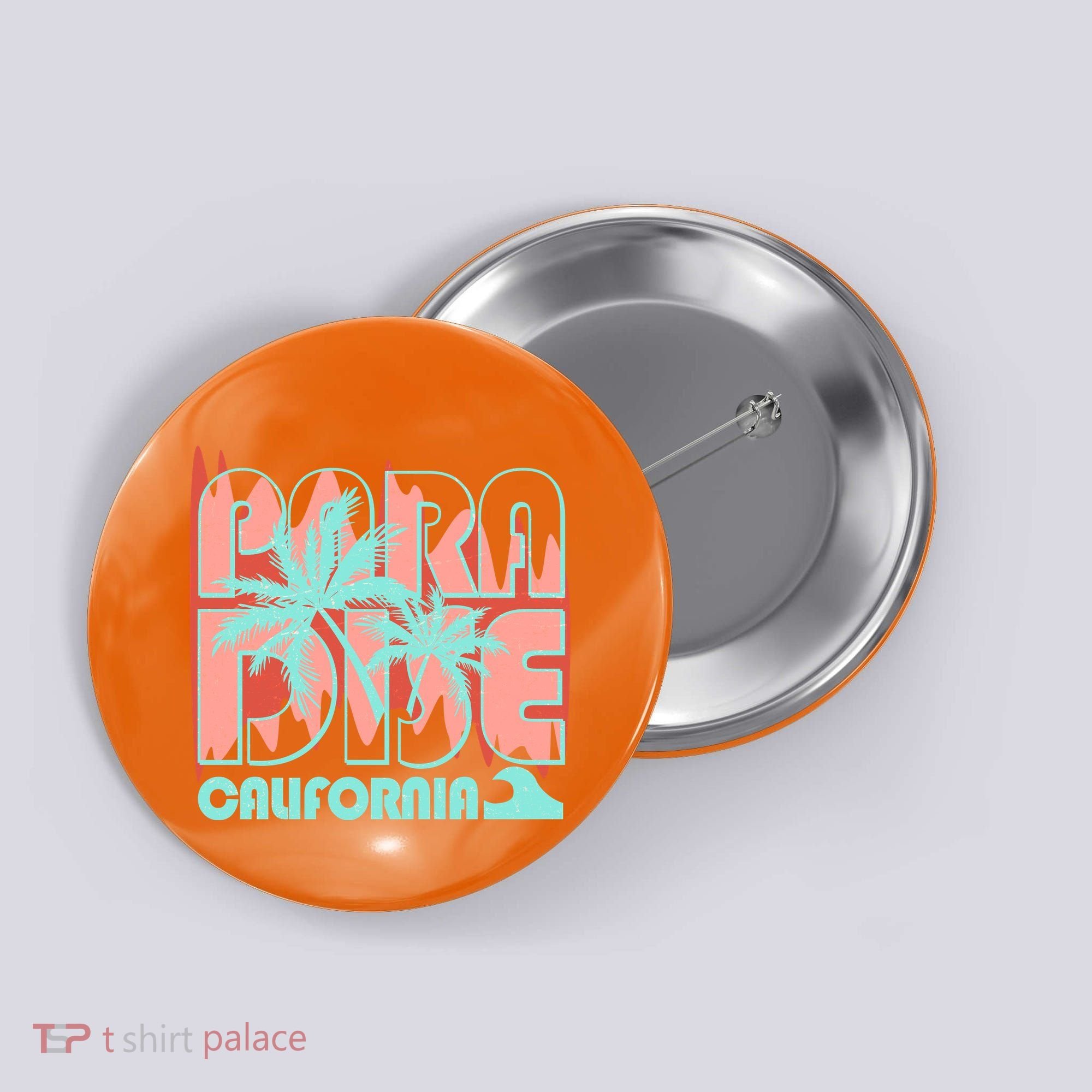 Paradise California Tropical Vacation Time Button