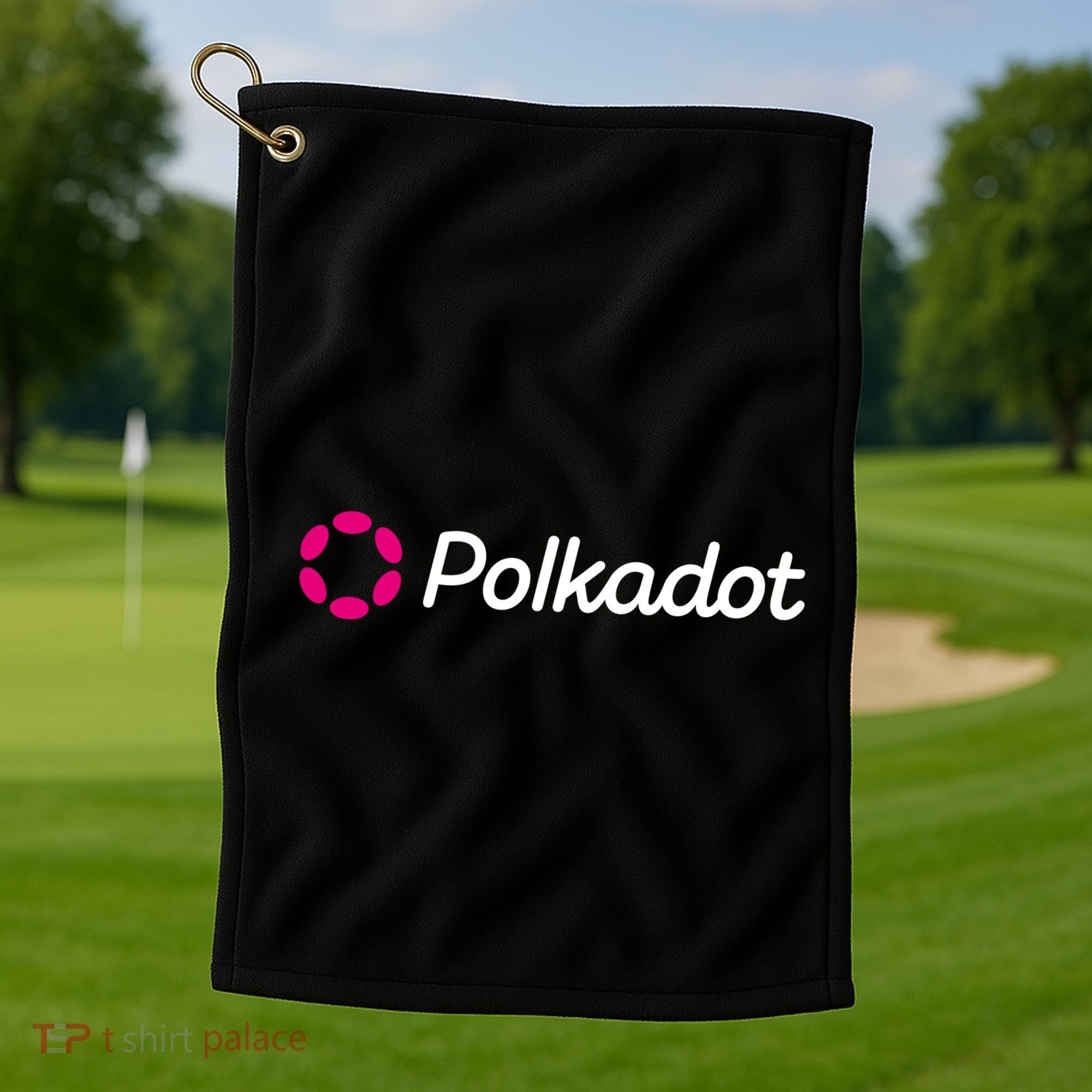Polkadot Crypto To The Moon HODL DOT Blockchain Polkadot Golf Towel