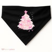 Pink Christmas Tree Bow Cute Holiday USA-Made Doggie Bandana thumb 0