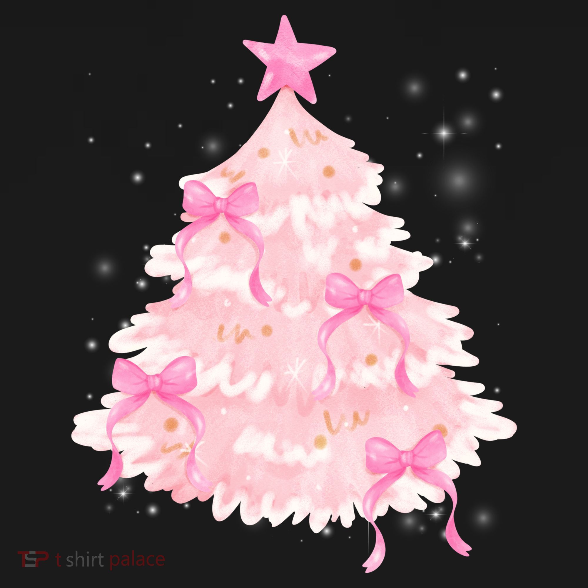 Pink Christmas Tree Bow Cute Holiday USA-Made Doggie Bandana