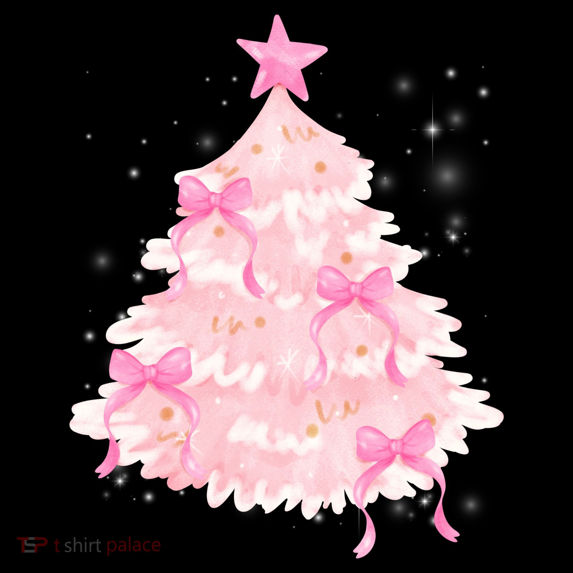 Pink Christmas Tree Bow Cute Holiday Coffee Mug