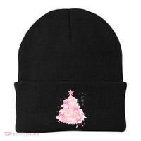 Pink Christmas Tree Bow Cute Holiday Beanie thumb 0