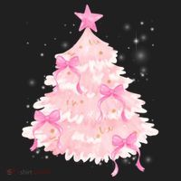 Pink Christmas Tree Bow Cute Holiday Beanie thumb 2