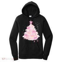 Pink Christmas Tree Bow Cute Holiday Women's Hoodie thumb 0