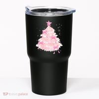 Pink Christmas Tree Bow Cute Holiday Tumbler thumb 0