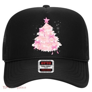 Pink Christmas Tree Bow Cute Holiday Hat