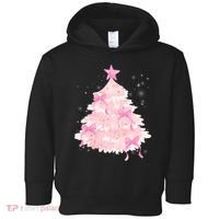Pink Christmas Tree Bow Cute Holiday Toddler Hoodie thumb 0