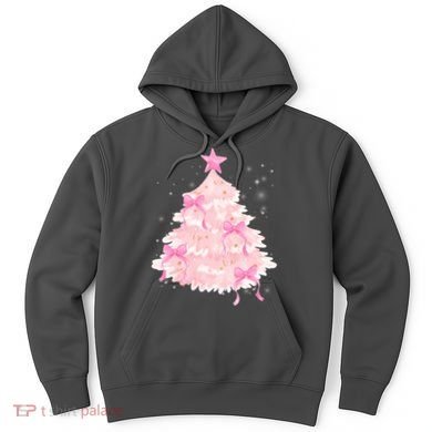 Pink Christmas Tree Bow Cute Holiday Hoodie