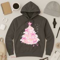 Pink Christmas Tree Bow Cute Holiday Hoodie thumb 3