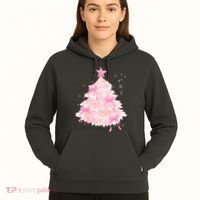 Pink Christmas Tree Bow Cute Holiday Hoodie thumb 5