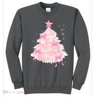 Pink Christmas Tree Bow Cute Holiday Sweatshirt thumb 0