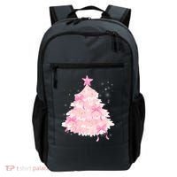 Pink Christmas Tree Bow Cute Holiday Backpack thumb 0