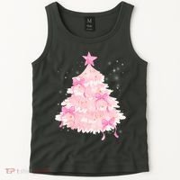 Pink Christmas Tree Bow Cute Holiday Tank Top thumb 2