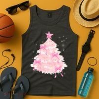 Pink Christmas Tree Bow Cute Holiday Tank Top thumb 4