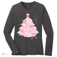 Pink Christmas Tree Bow Cute Holiday Women's Long Sleeve Shirt thumb 0