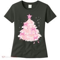 Pink Christmas Tree Bow Cute Holiday Women's T-Shirt thumb 0