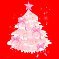 Pink Christmas Tree Bow Cute Holiday Santa Hat thumb 1