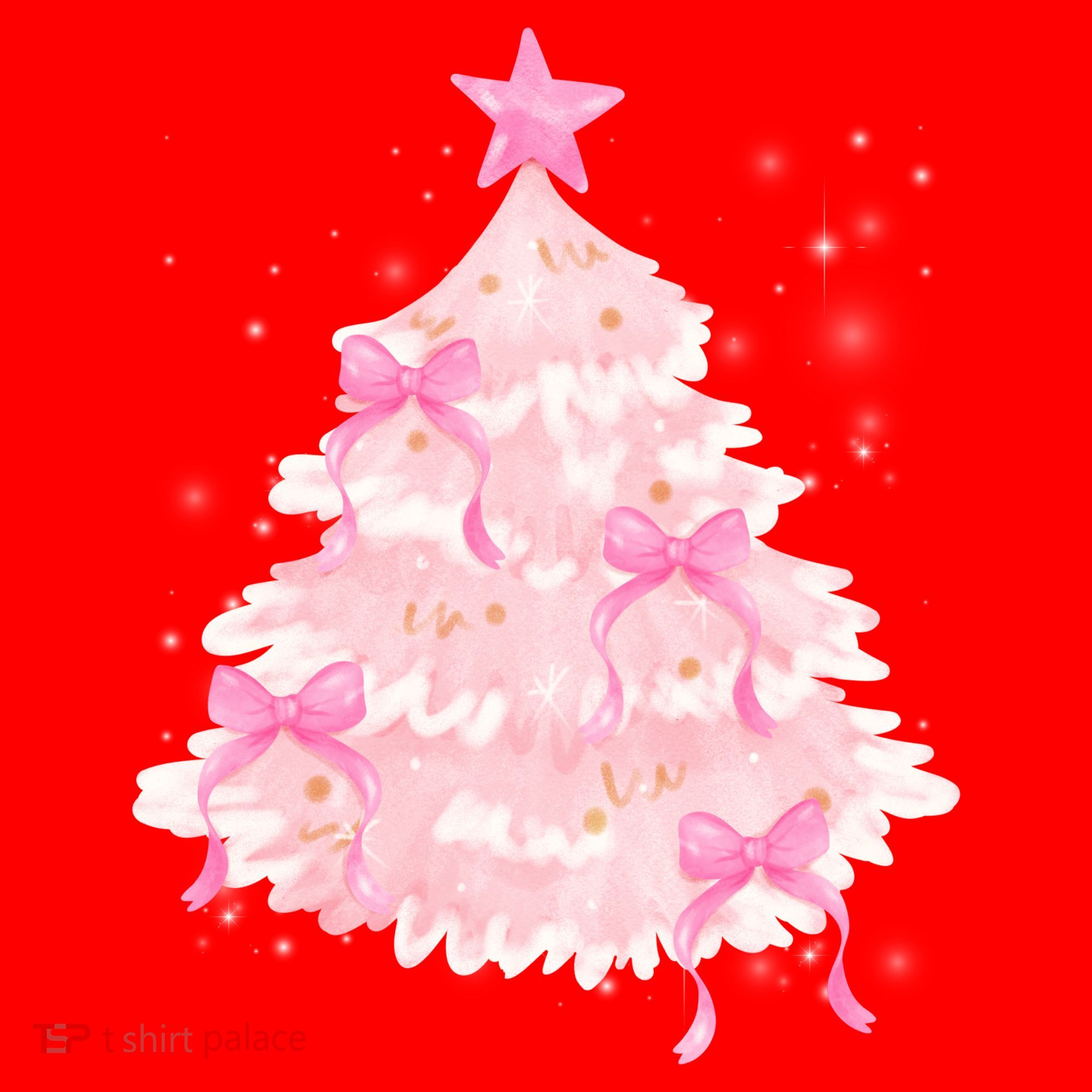 Pink Christmas Tree Bow Cute Holiday Santa Hat