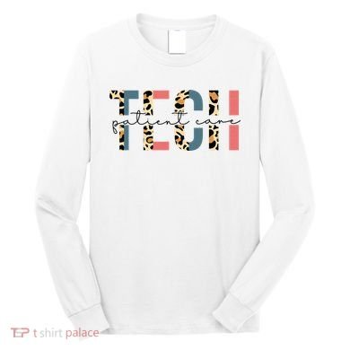Patient Care Tech Leopard Patient Care Technician PCT Long Sleeve Shirt
