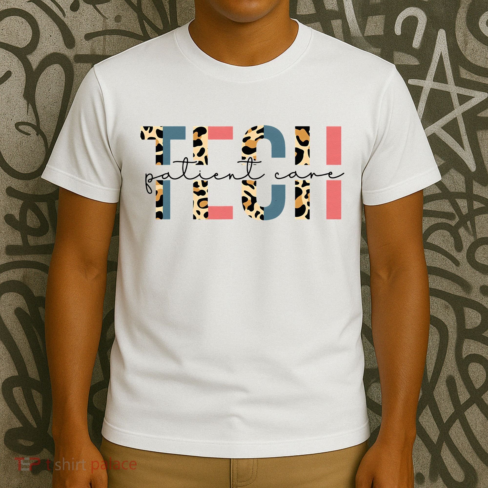 Patient Care Tech Leopard Patient Care Technician PCT T-Shirt