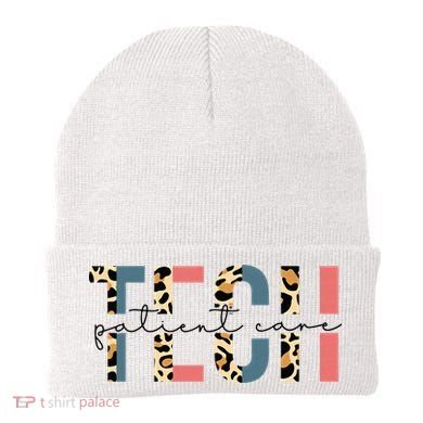 Patient Care Tech Leopard Patient Care Technician PCT Beanie