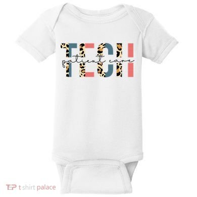 Patient Care Tech Leopard Patient Care Technician PCT Baby Bodysuit