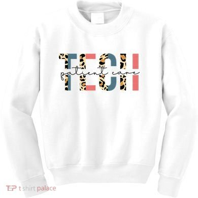 Patient Care Tech Leopard Patient Care Technician PCT Kids Sweatshirt
