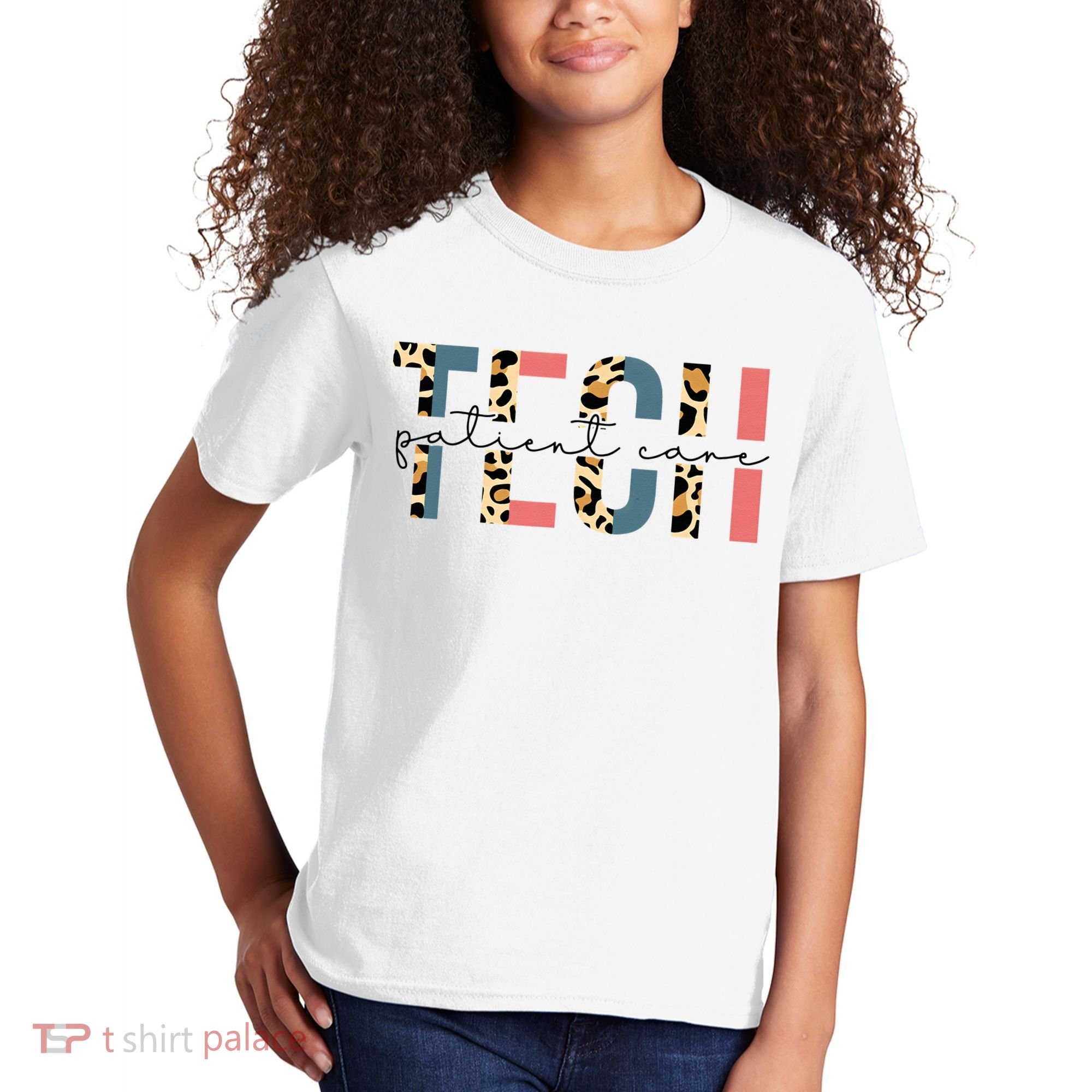 Patient Care Tech Leopard Patient Care Technician PCT Kids T-Shirt