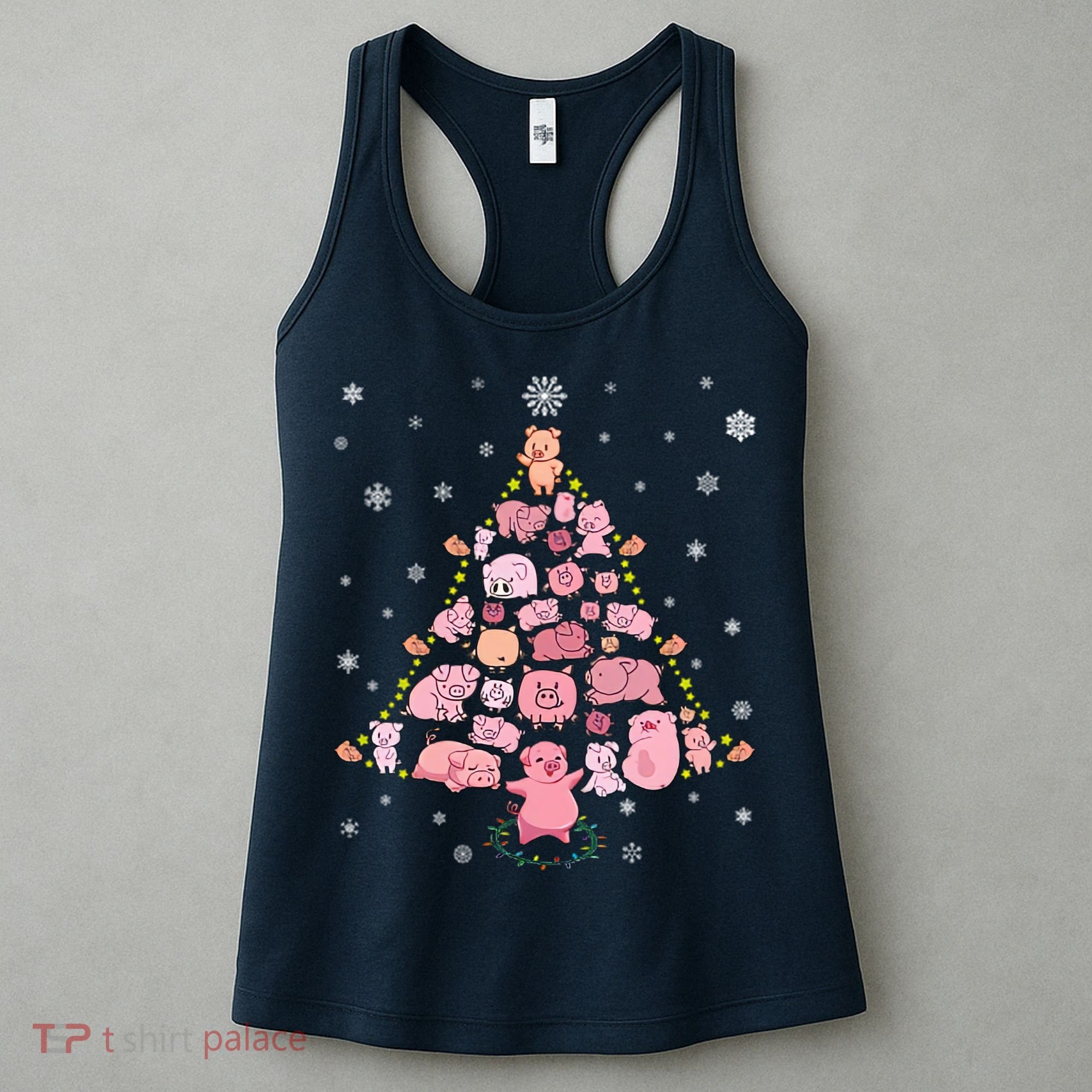 Pig Christmas Tree Women's Tank Top