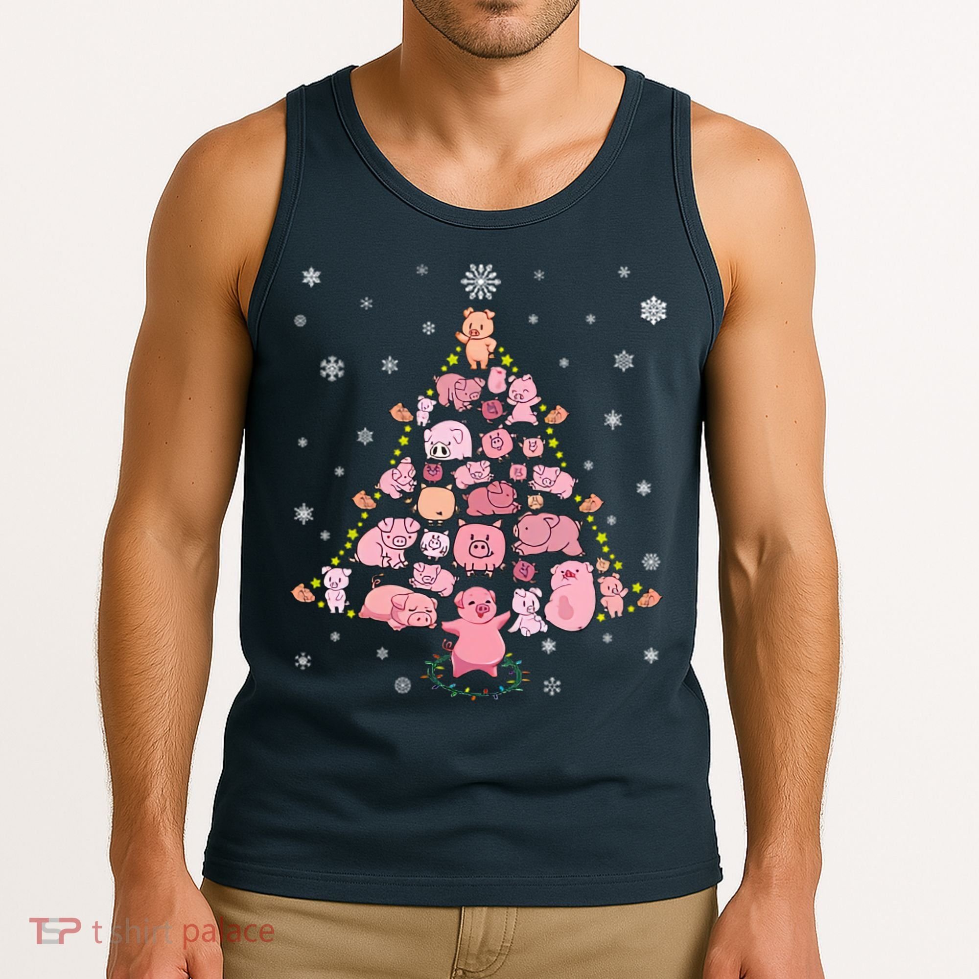 Pig Christmas Tree Tank Top