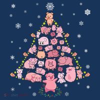 Pig Christmas Tree Tank Top thumb 6