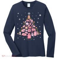 Pig Christmas Tree Women's Long Sleeve Shirt thumb 0