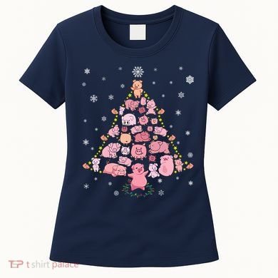 Pig Christmas Tree Women's T-Shirt