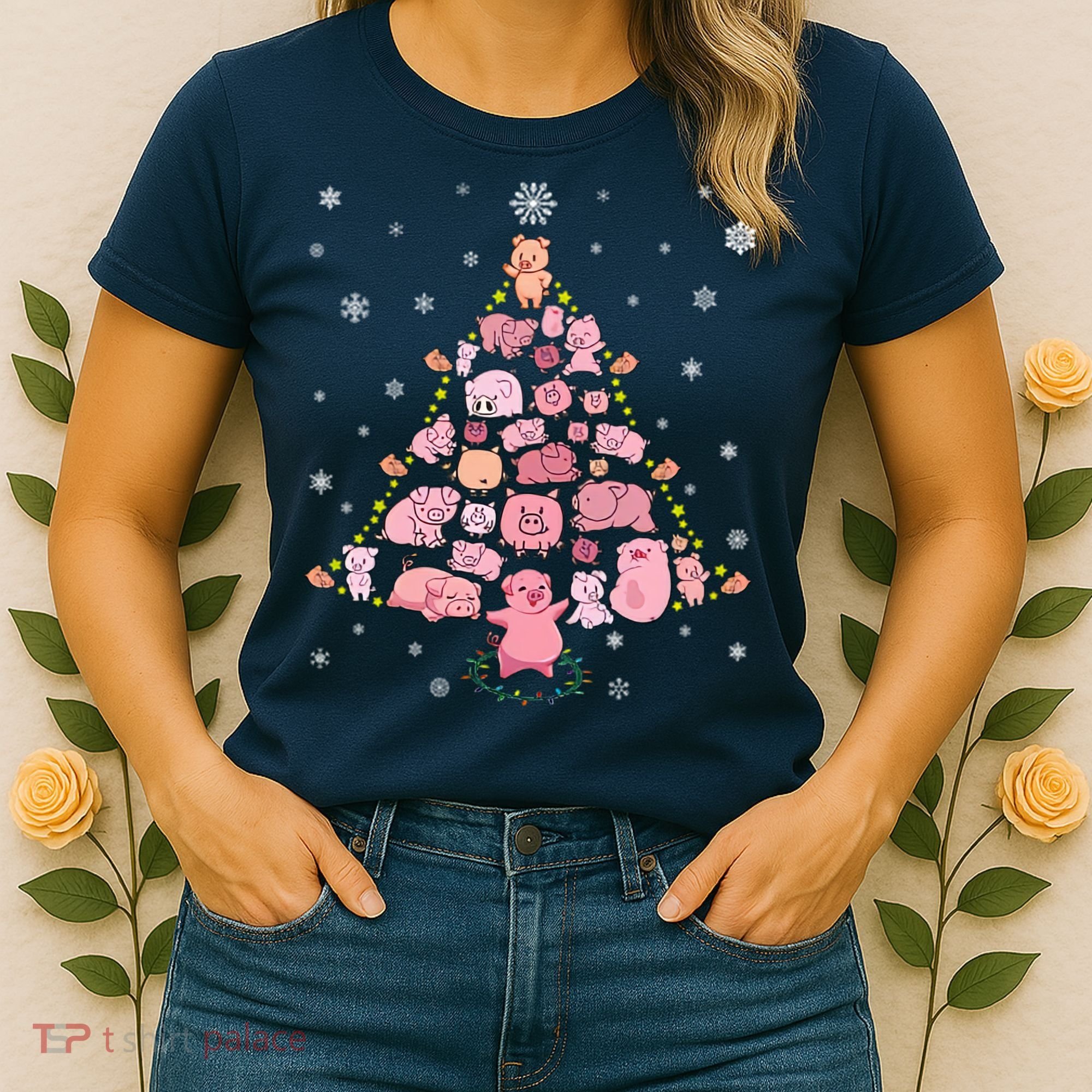 Pig Christmas Tree Women's T-Shirt