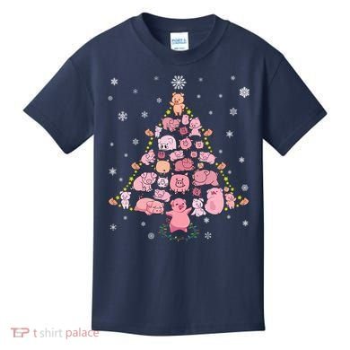 Pig Christmas Tree Kids T-Shirt