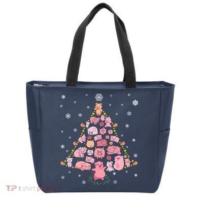 Pig Christmas Tree Tote Bag