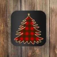 Plaid Christmas Tree Coaster thumb 0
