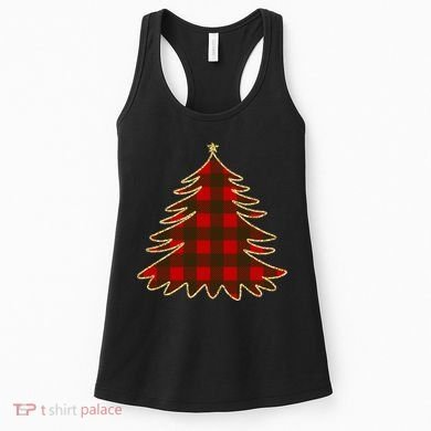 Plaid Christmas Tree Women's Tank Top