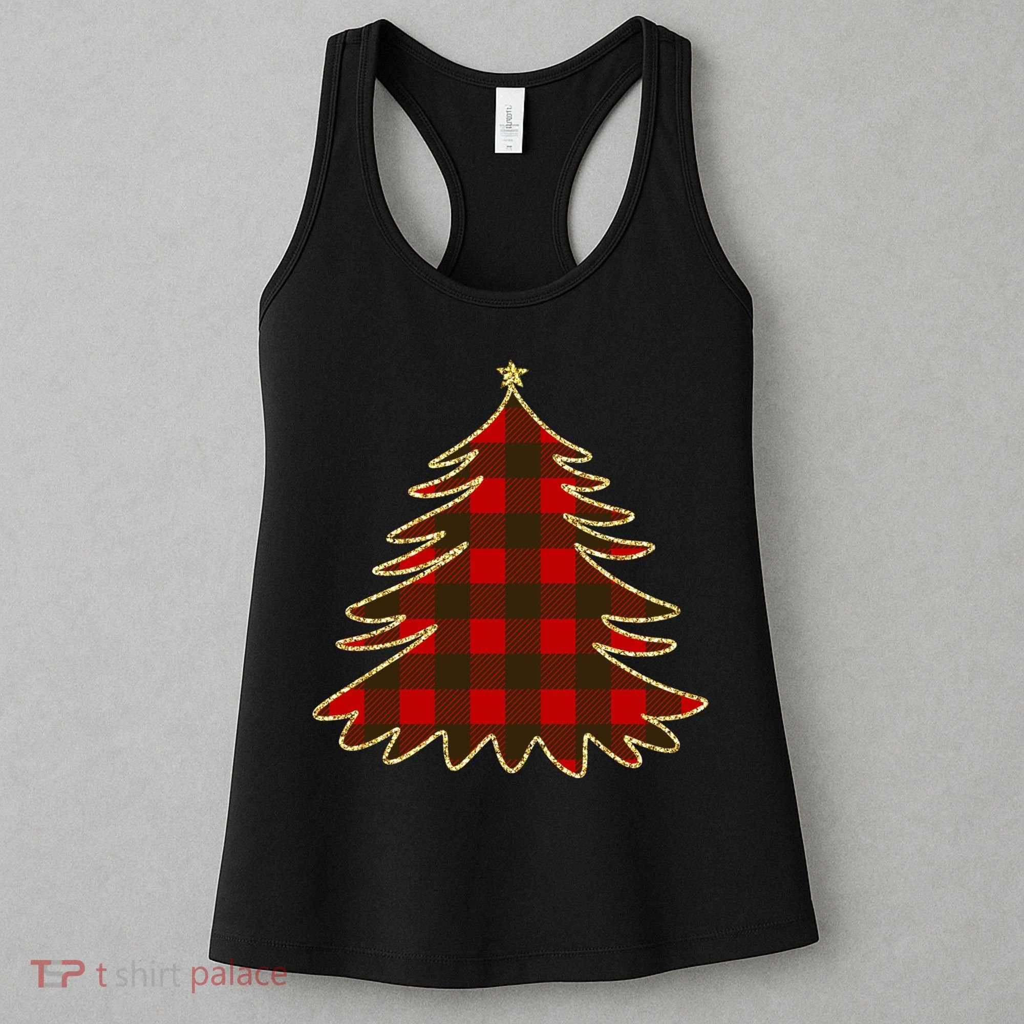Plaid Christmas Tree Women's Tank Top
