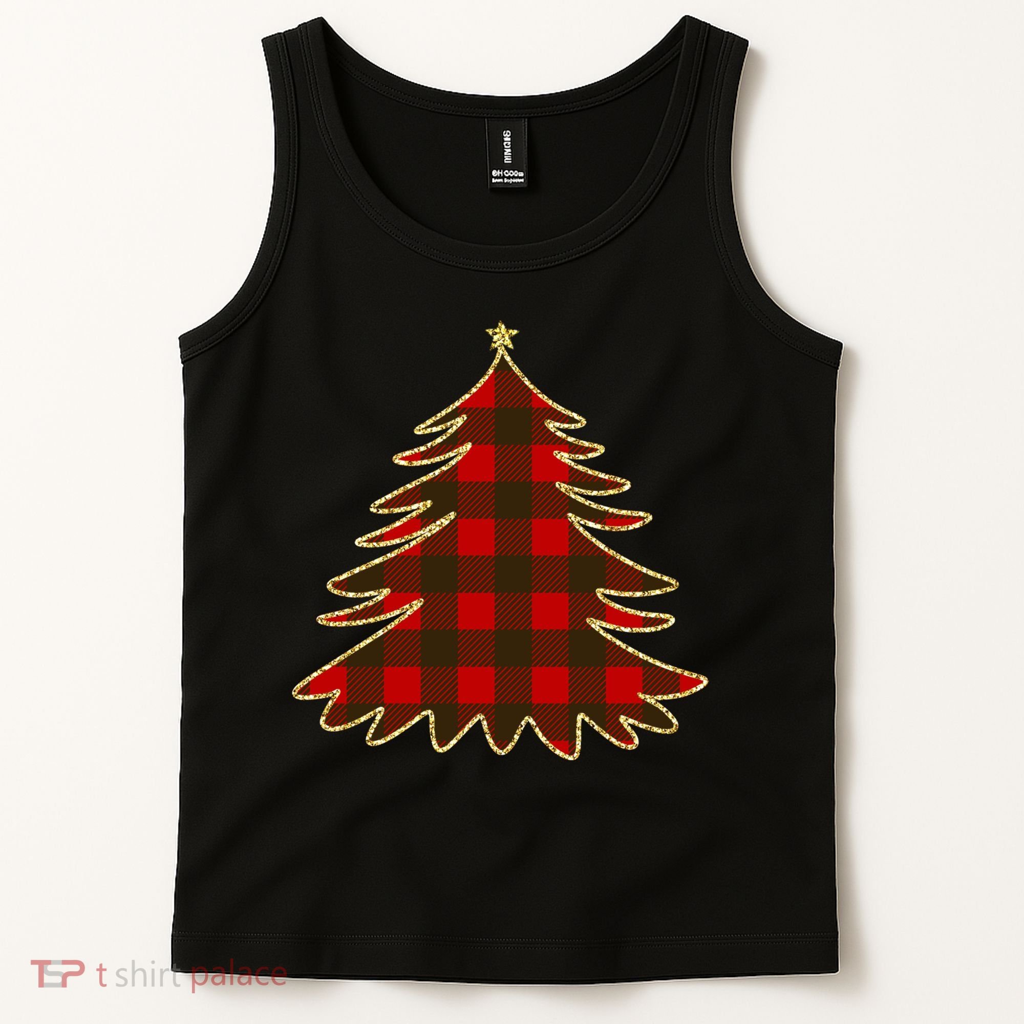 Plaid Christmas Tree Tank Top