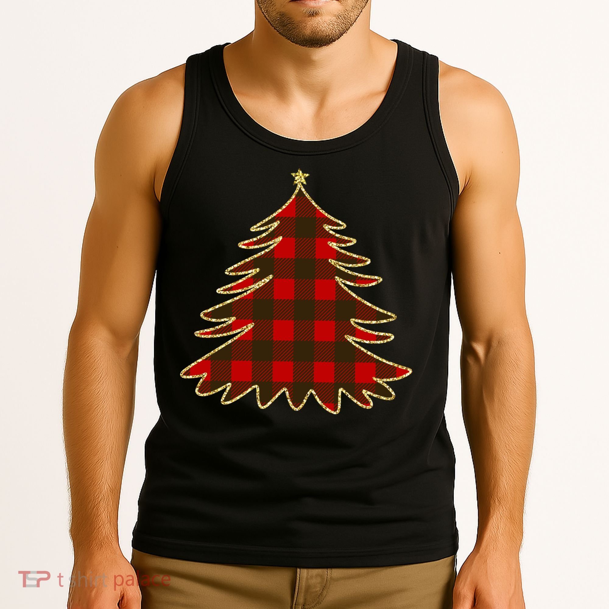 Plaid Christmas Tree Tank Top