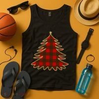 Plaid Christmas Tree Tank Top thumb 4