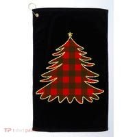 Plaid Christmas Tree Golf Towel thumb 0