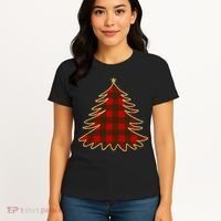 Plaid Christmas Tree Women's T-Shirt thumb 4