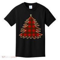 Plaid Christmas Tree Kids T-Shirt thumb 0