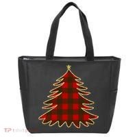 Plaid Christmas Tree Tote Bag thumb 0