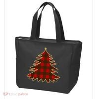 Plaid Christmas Tree Tote Bag thumb 3