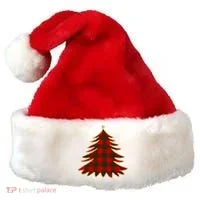 Plaid Christmas Tree Santa Hat thumb 0